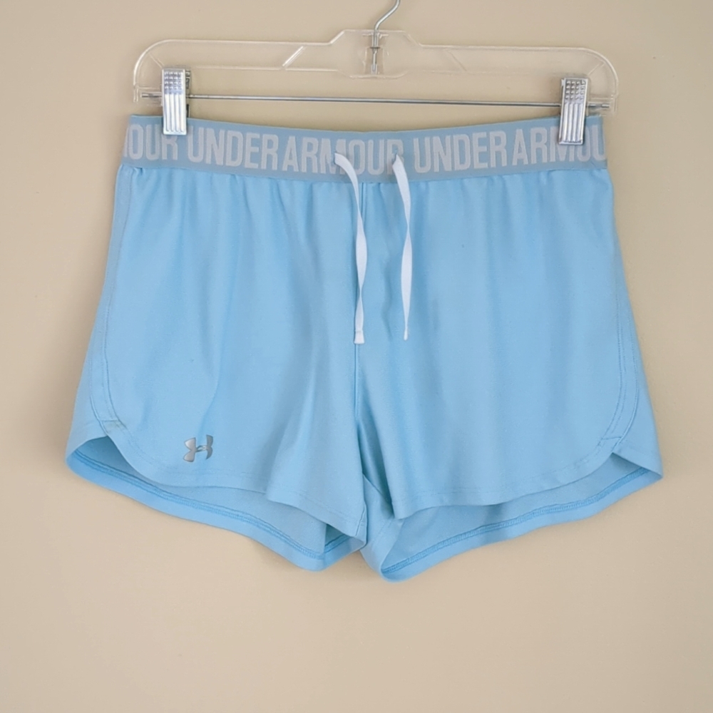 14" Across Waist Blue Under Armour Athletic Shorts Sports Gym Workout